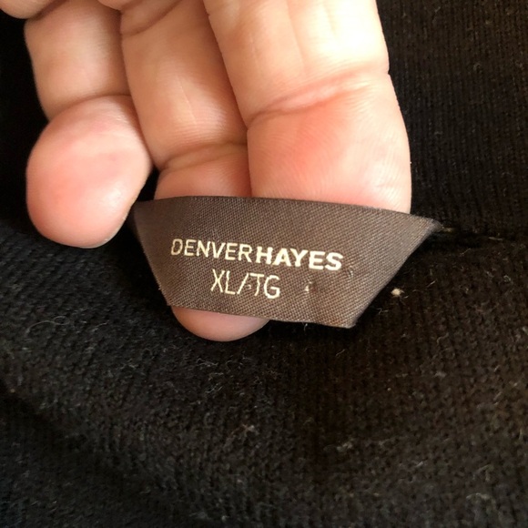 Denver Hayes xl Black Cowl Neck Dress- long sleeves -long and sleek preloved - Picture 4 of 7